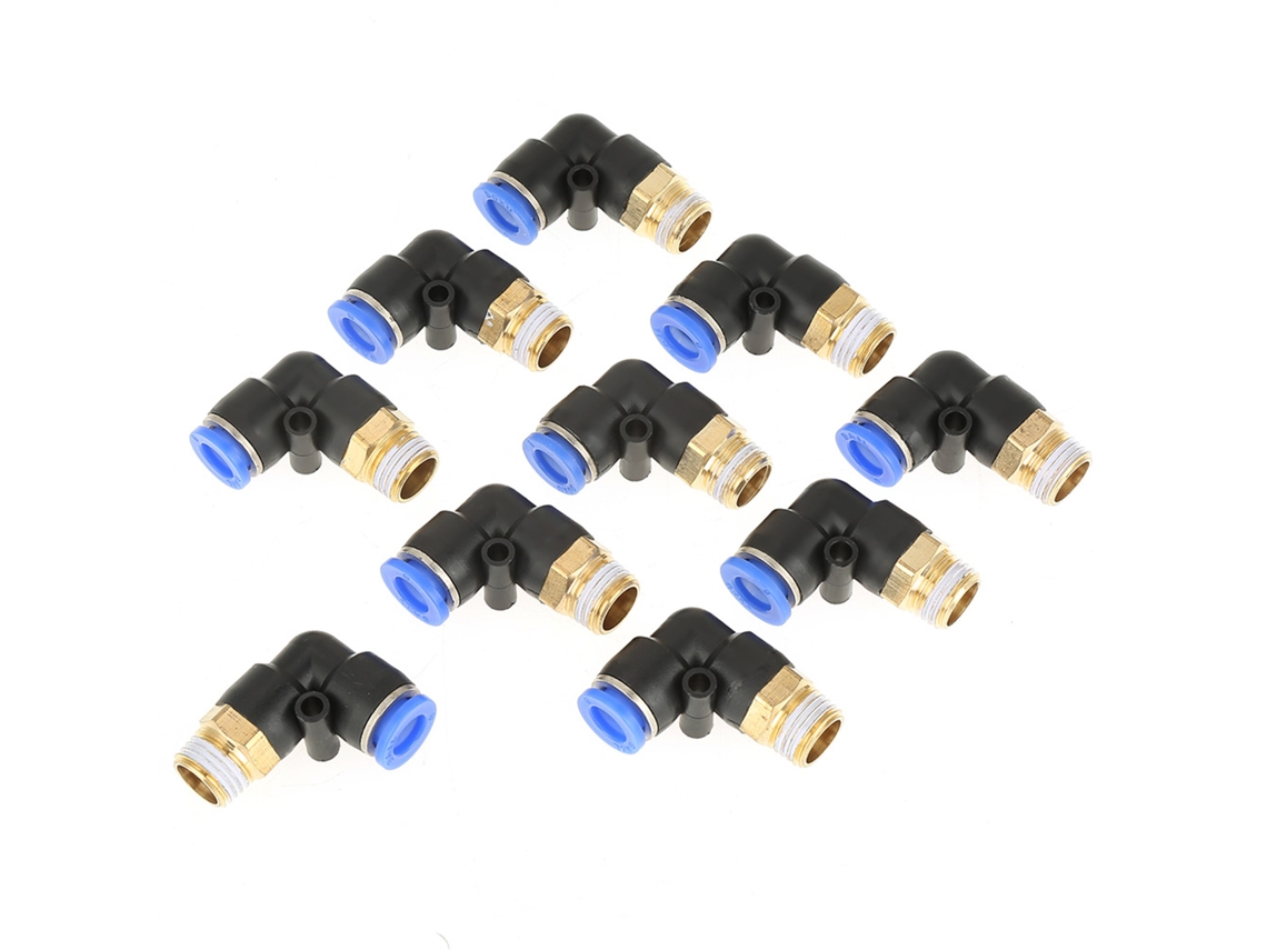 10 Peças Conector Rápido Neumático De Curva 8mm Rosca G1/4 Adaptador De Ar Peças