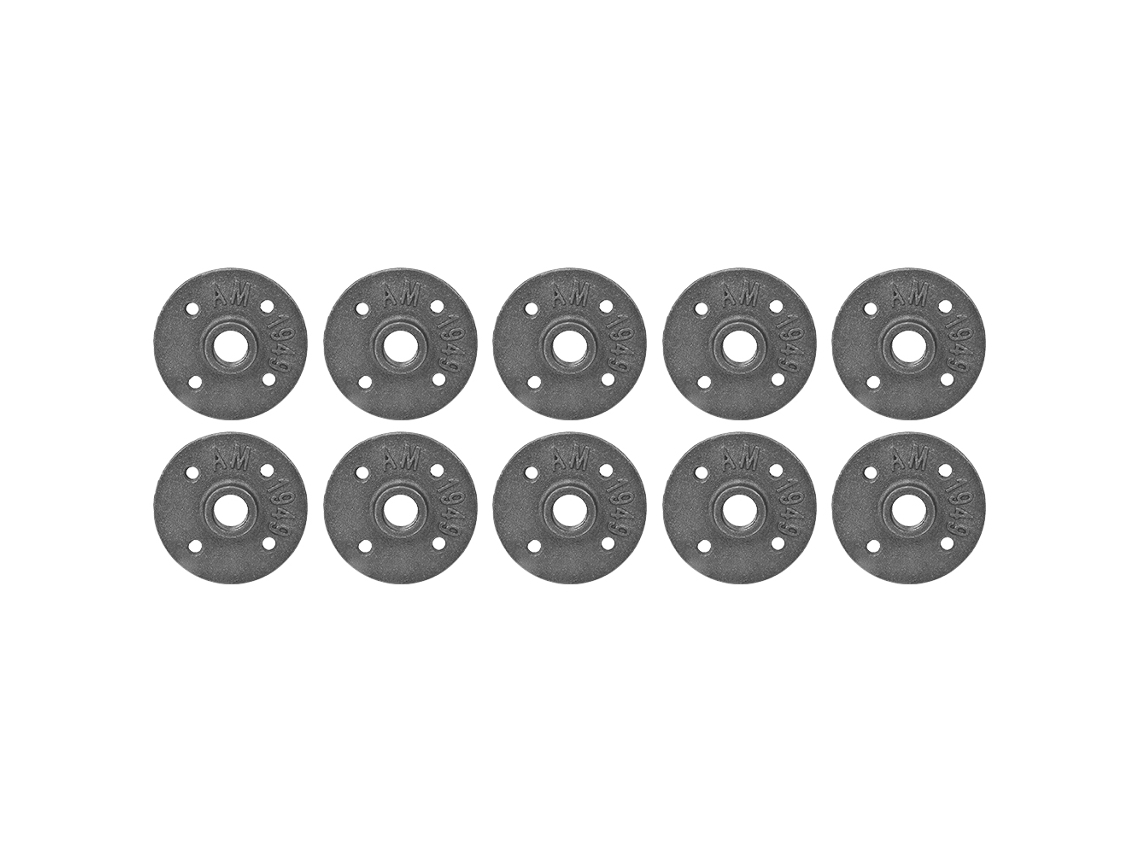 10pcs Flange Base Dn15 De Ferro Fundido Com 4 Furos Rosca Acessório De Hardware Para Parede