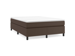 Box Spring Bed Frame, Box Spring Bed Frames Vidaxl Marrom Couro Artificial (140 X 190 Cm)