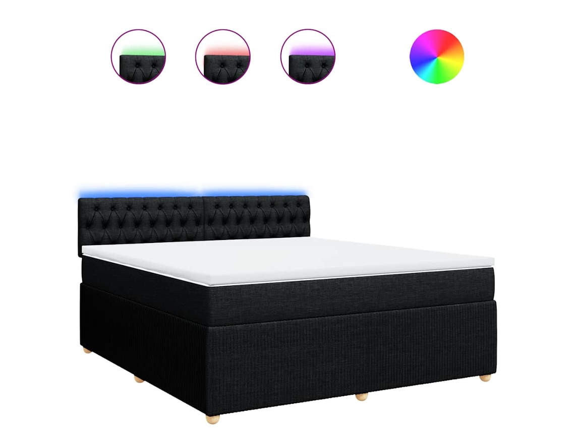 Box Spring Bed, Box Spring Beds Vidaxl Preto Tecido (180 X 200 Cm)