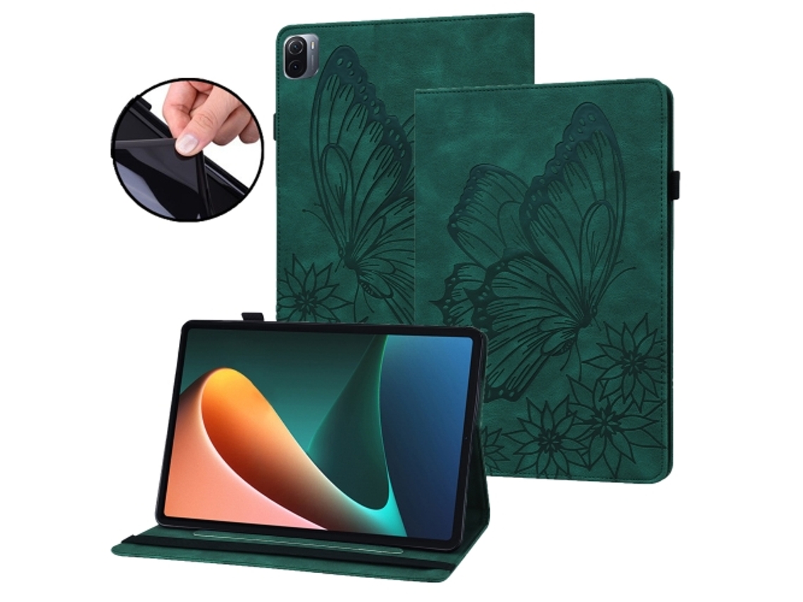 Capa YUYSAN Para Xiaomi Pad 5 Big Butterfly (Verde)