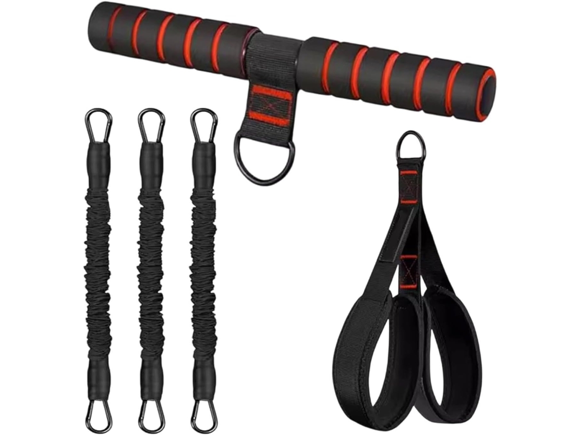 Faixa Elástica De Resistência Com Pedais, 3-tubos Ajustáveis, Equipamento Para Exercícios Abdominais |