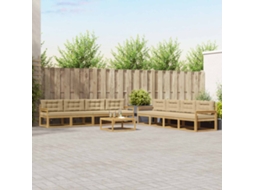Vidaxl Conjunto De Sofás Para Exterior 9 Pcs Branco E Bege