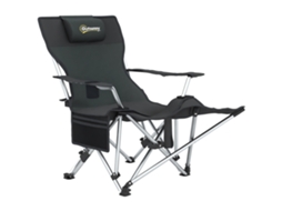 Cadeira de camping reclinável com apoio para os pés e porta copos BTFORUS