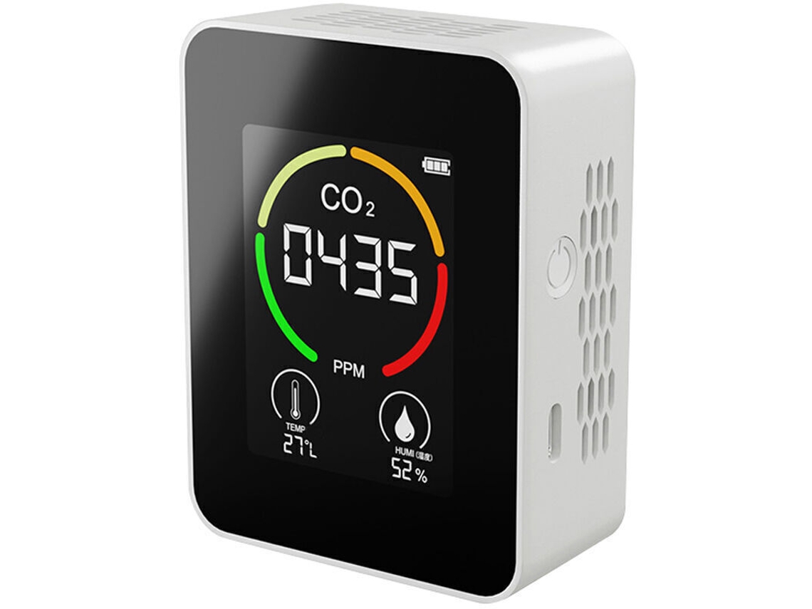 Medidor De Qualidade Do Ar Para Co2, Temperatura, Umidade, Branco