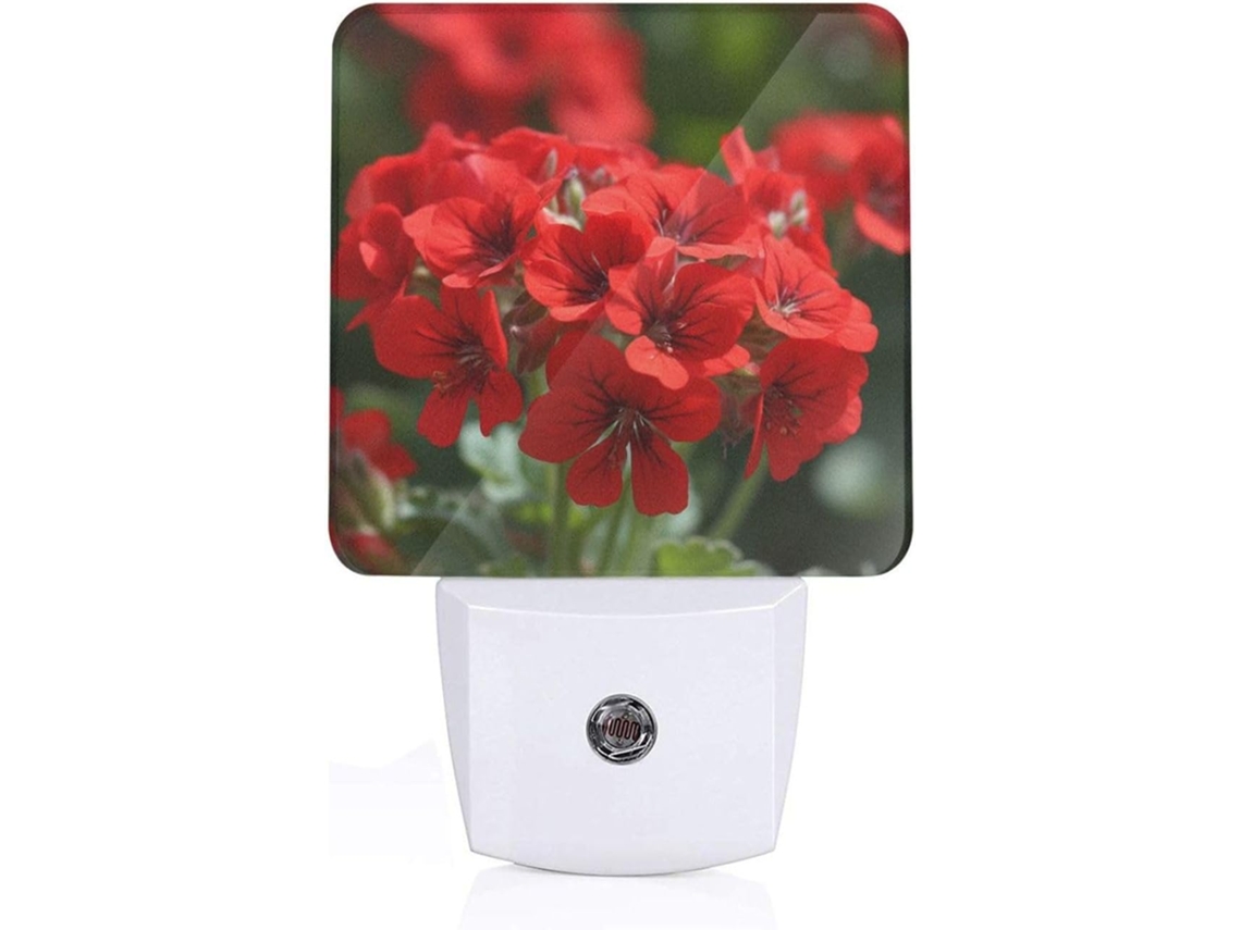 Luminária Noturna Banheiro, Com Design De Gerânio Vermelho, Ideal Corredores, Quartos, Cozinhas E Halls De