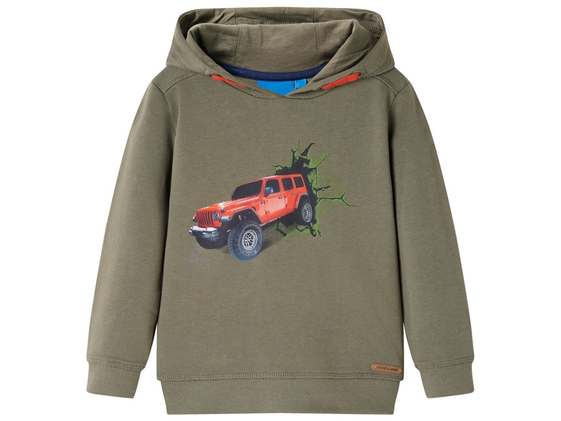 Sweatshirt Com Capuz Para Criança Cor Caqui 104