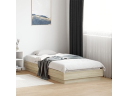 Vidaxl Estrutura Cama S/ Colchão Derivados de Madeira Carvalho Sonoma
