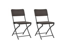 Folding Chair, Folding Chairs Vidaxl Marrom Plástico (n/a)