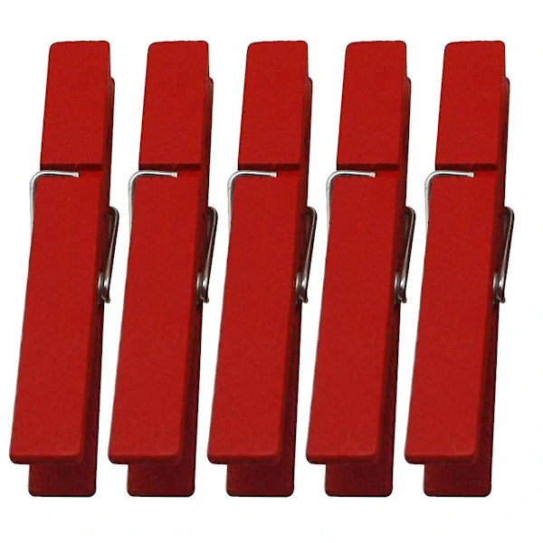 40 Prendedores de Roupa Resistentes 7, 4 Cm BRILVIBERA (vermelhos)