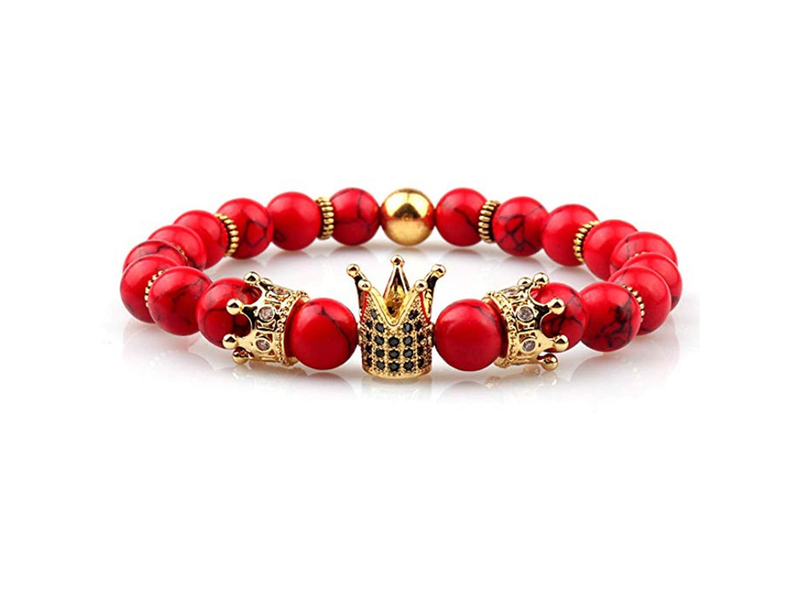 Pulseira Da Coroa Real Da Coroa Rei E Rainha Glamour Jóias De Joalheria De Joalheria Presentes De Natal Para Mulheres Homens*