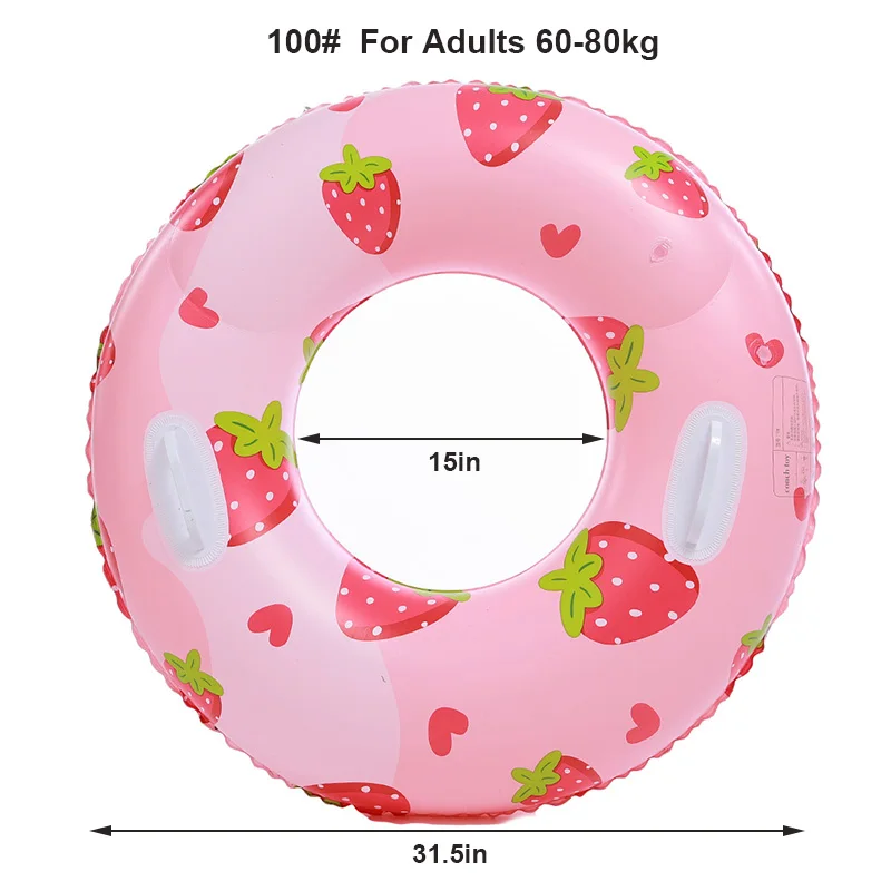 (indicado Para Adultos Com Peso Entre 60 E 80 Kg) Uma Boia Inflável Em Formato De Morango Para Piscina, Ideal Para Adultos Nadarem.
