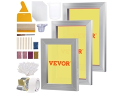 VEVOR Serigrafia Kit 3 Peças de Alumínio Serigrafia Quadro 6X10/8X12/10X14 Polegadas 110 Mesh 5 Glitter e Raspador Serigrafia