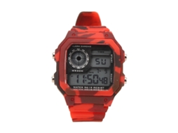 Relógio Digital Business multifuncional luminoso resistente à água cronógrafo esportivo outdoor camuflagem vermelho