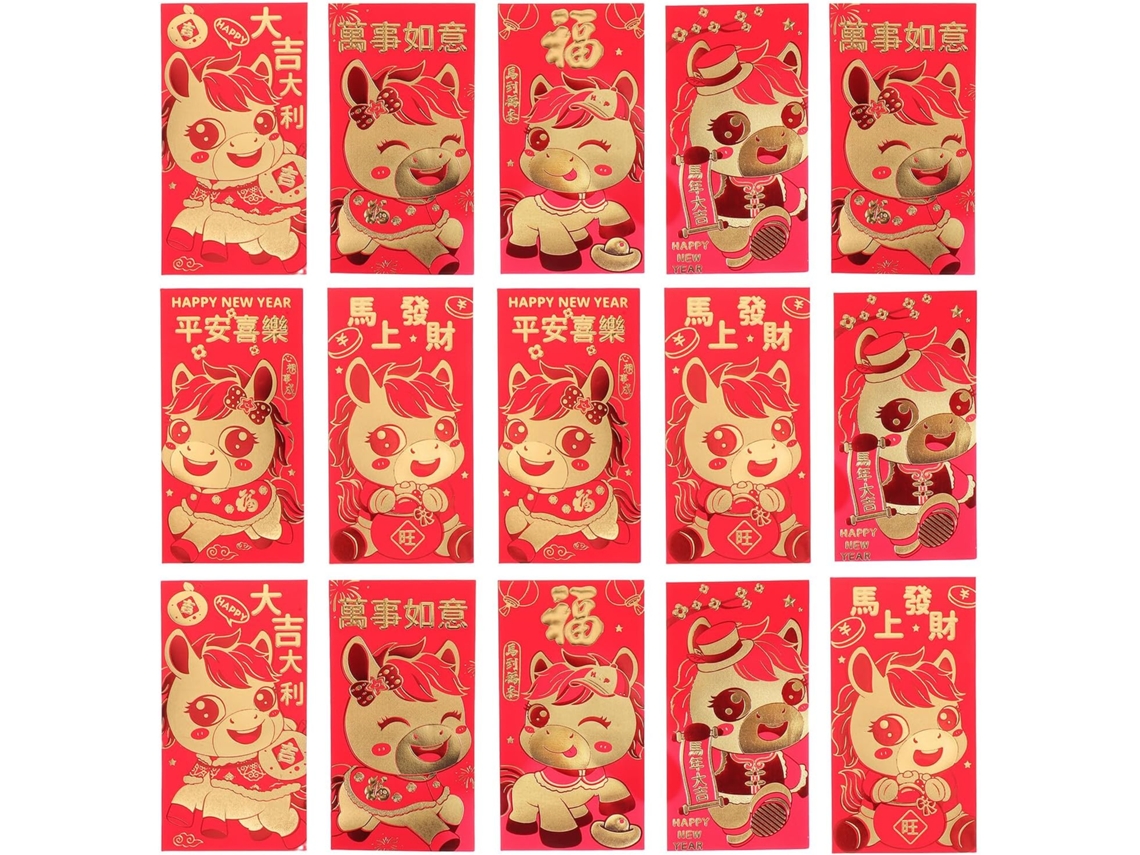 60 Envelopes Vermelhos Chineses ,, Ano, Amuletos CHABERLU
