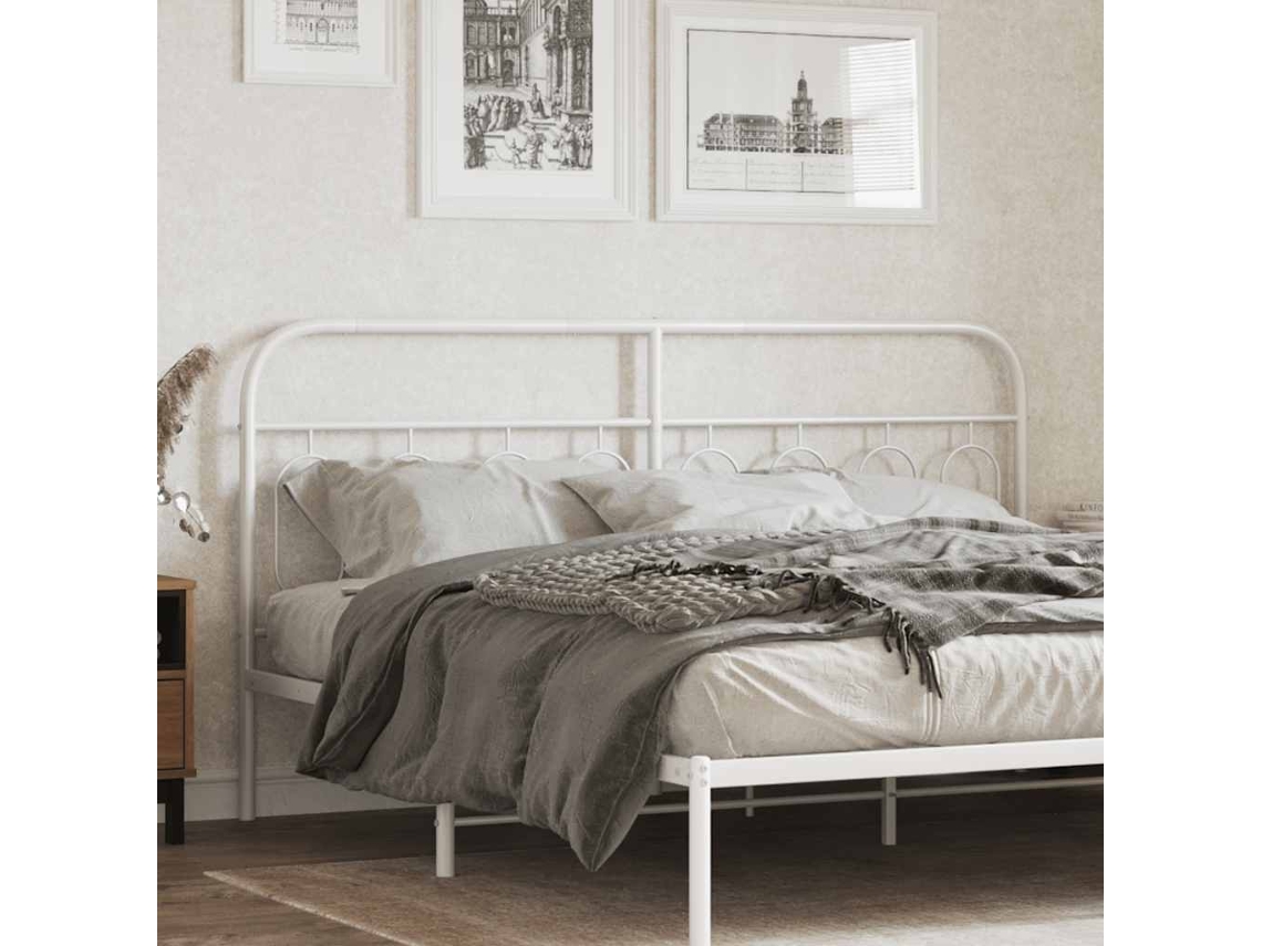 Vidaxl Cabeceira De Substituição 193 Cm Metal Branco