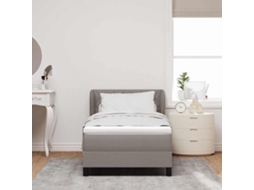 Vidaxl Cama Box Com Cabeceira Cinzento-acastanhado 90 X 190 Cm Tecido