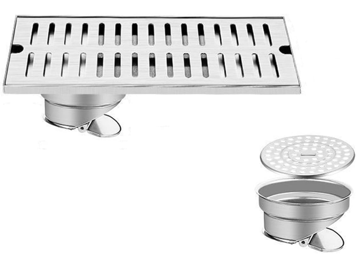 Ralo De Piso Linear Para Chuveiro, 12cm De Largura, Aço Inoxidável 304, Coletor De Cabelo Para Chuveiro, Drenagem Rápida
