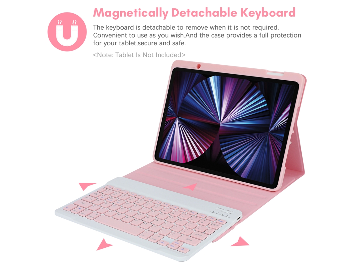 Capa De Couro Com Teclado Sem Fio Bt Usb Slim Para Ipad Air 4/5 10.9 Pro 11 2018-2022