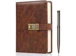 Diário Com Cadeado, Caderno A5 Em Couro Pu Com Cadeado, 240 Páginas, Caderno Vintage Com Cadeado E Senha, Caneta E Caixa Para Presente, 21, 8 X 14
