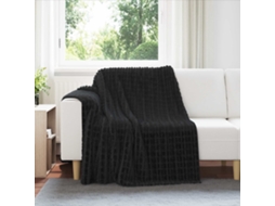 Vidaxl Cobertor Preto 200 X 150 Cm 0.75 Kg Lã