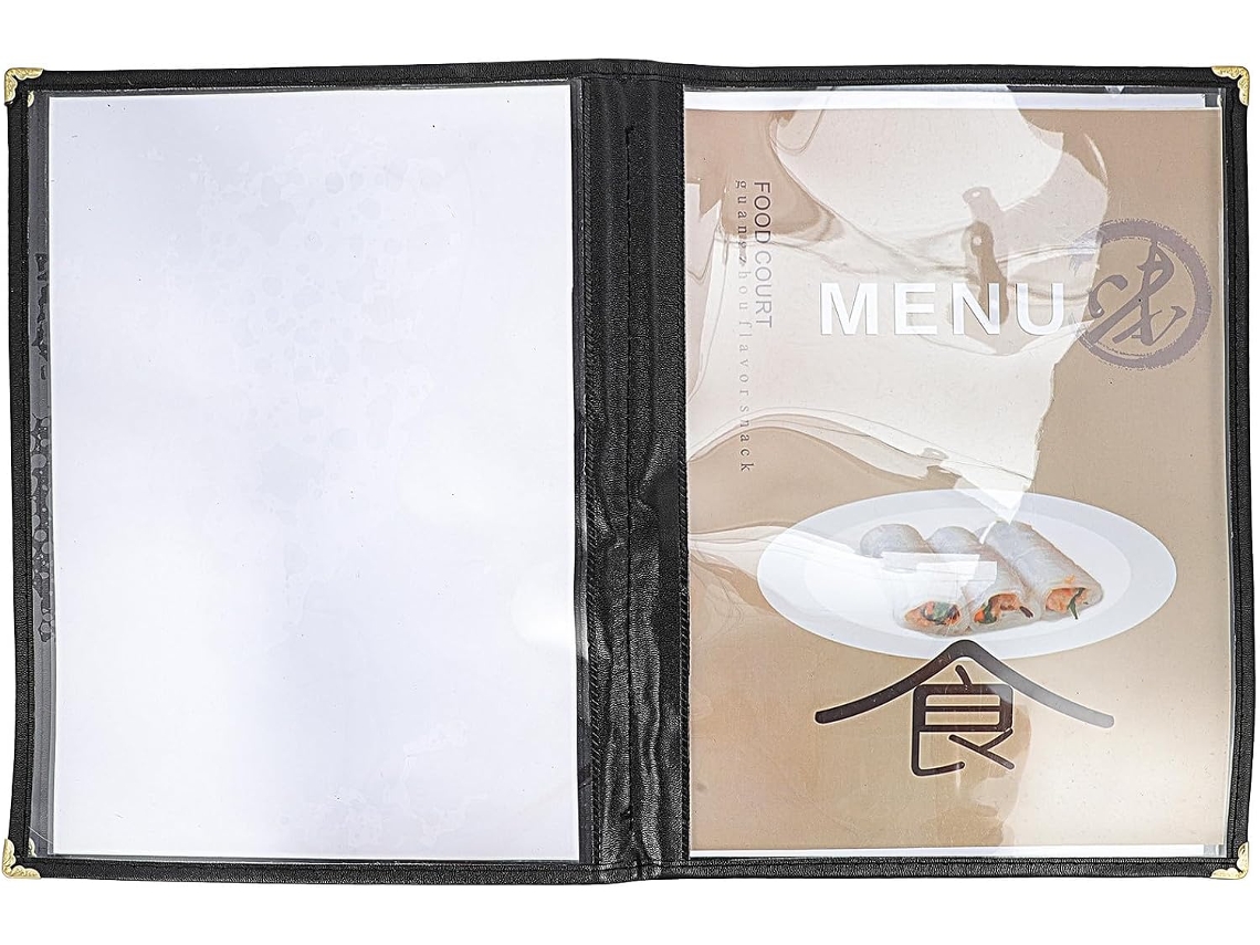 Pasta De Cardápio Transparente Em Pvc, Durável E Fácil De Usar, Com Cantos Arredondados, Ideal Armazenar Receitas E