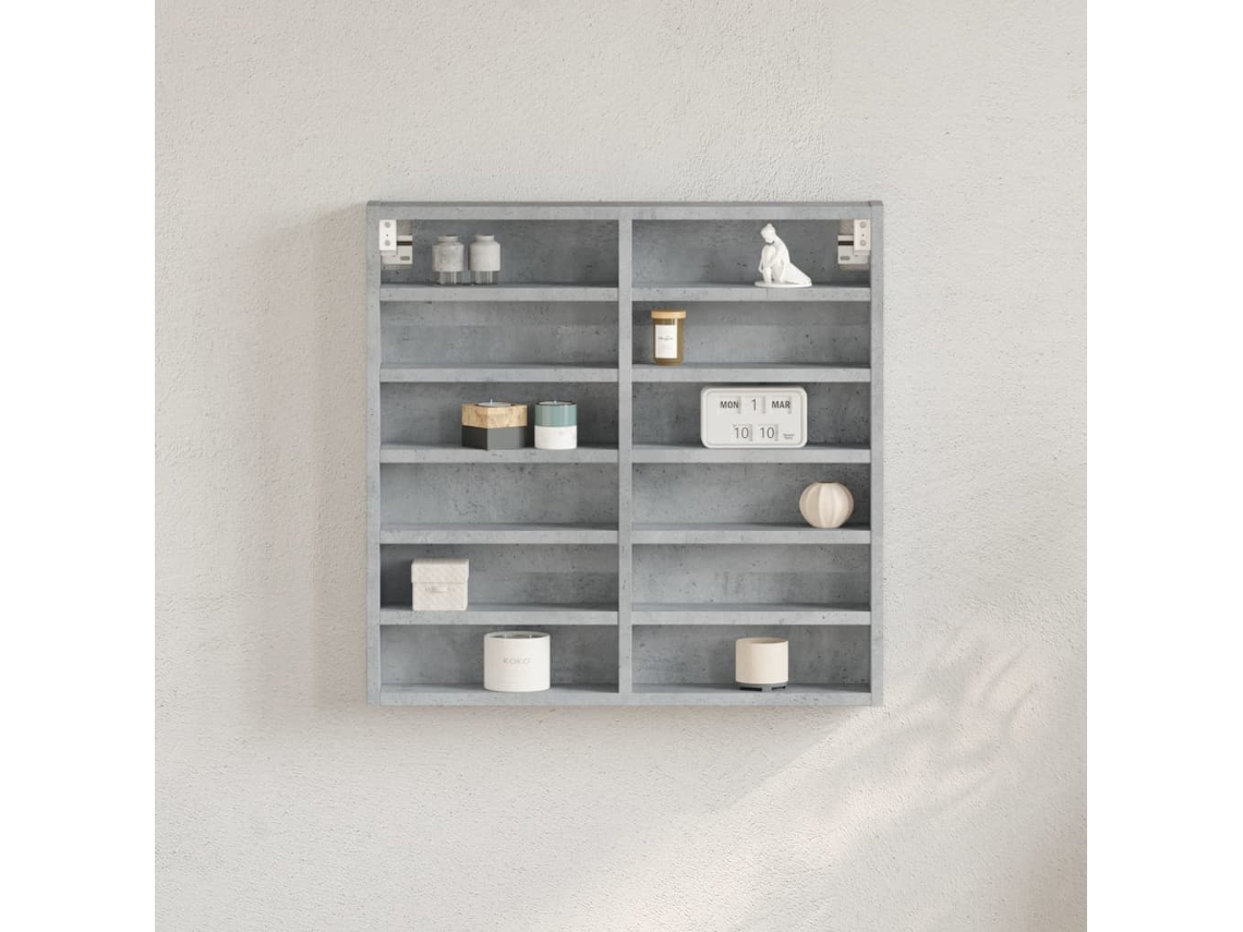 Vidaxl Armário Vitrine 60x8,5x58 Cm Derivados De Madeira Cinza Cimento