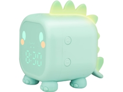 Despertador digital de dinossauro para meninos e meninas, luz de despertar com função soneca (verde)