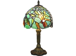 Abajur De Mesa Vintage Para Quarto, Mesa De Leitura, Design Com Pavão, Libélula E Uva, Estilo Tiffany, Cúpula De Vidro