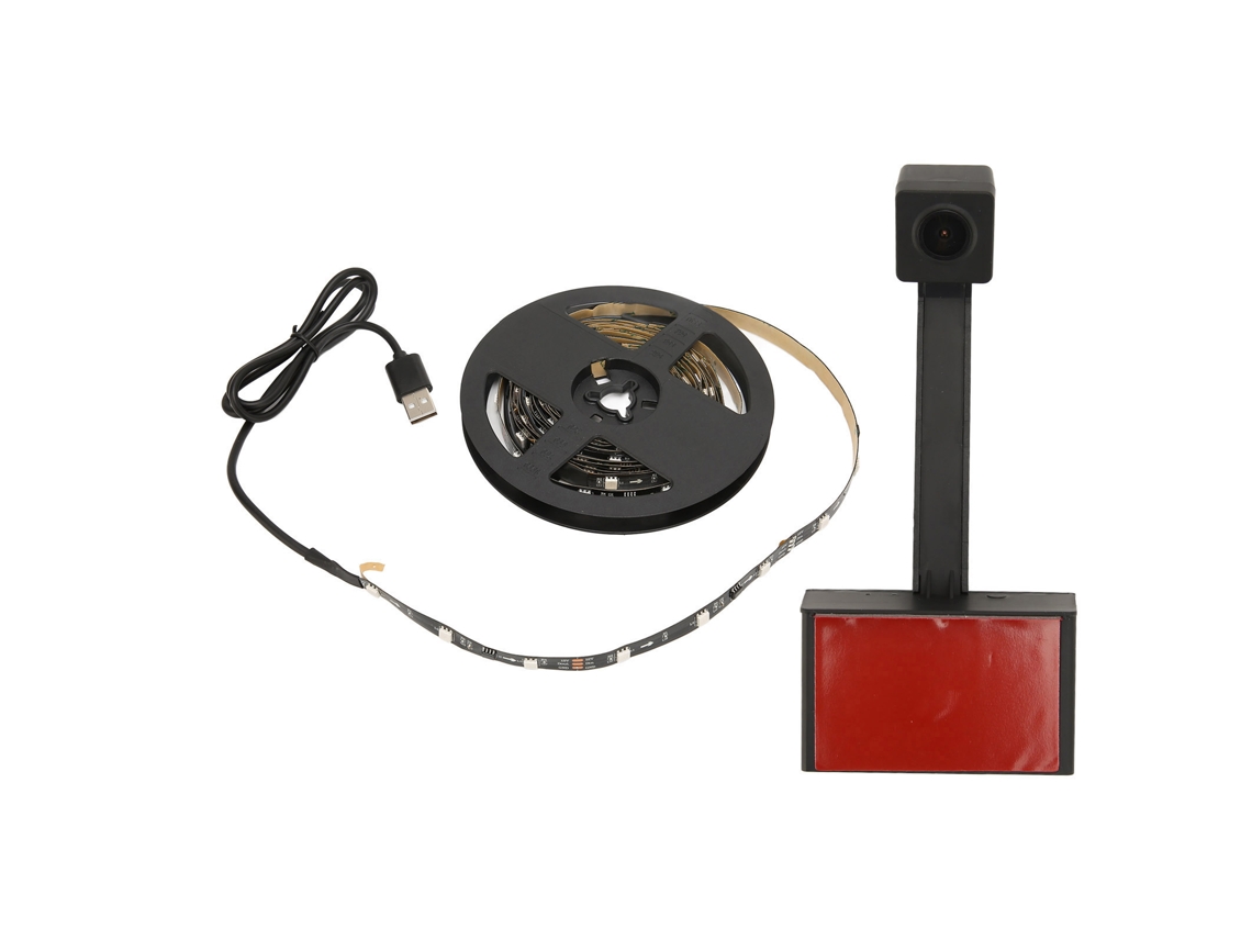 Tira De Luz Rgb Para Tv Com Controle Por App Wifi Câmera 1080p 55-65"