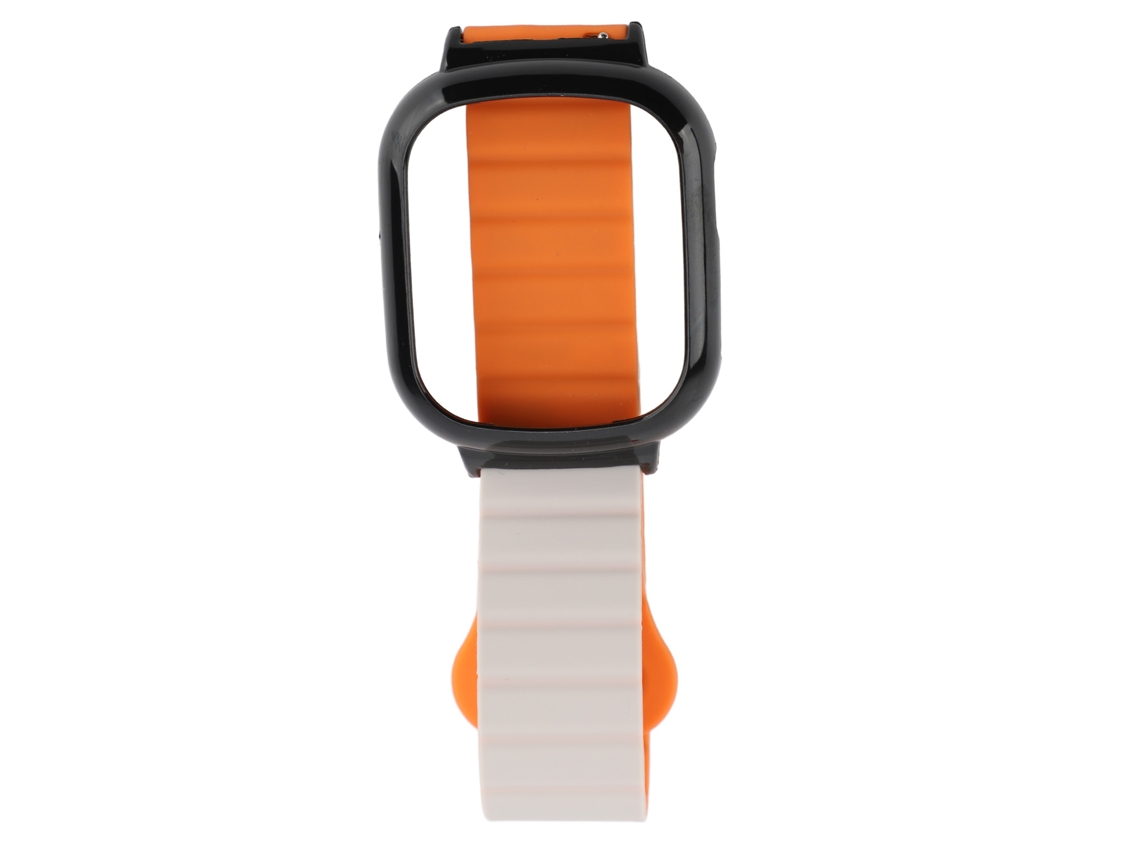 Pulseira Magnética Silicone Ajustável para Watch 4 com Moldura Pc Laranja