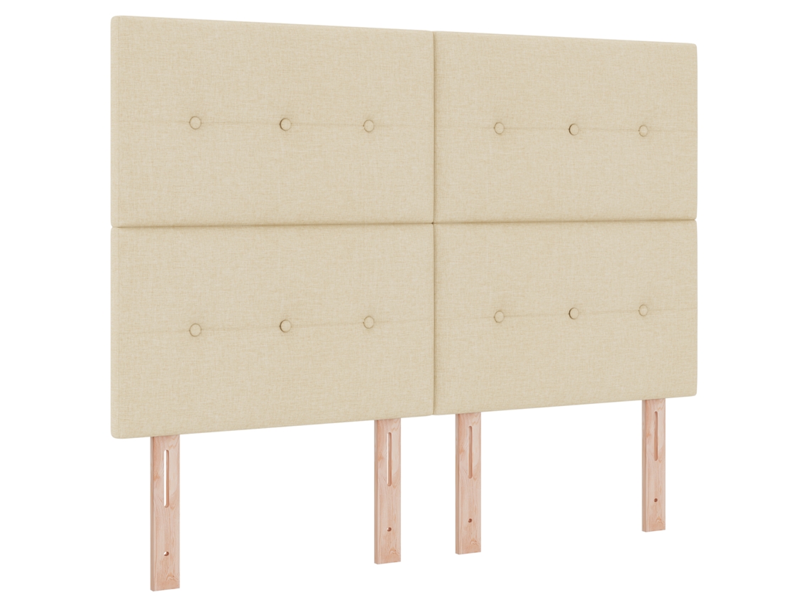Conjunto 1 Cama Box Vidaxl Creme Tecido (140 X 190 Cm)