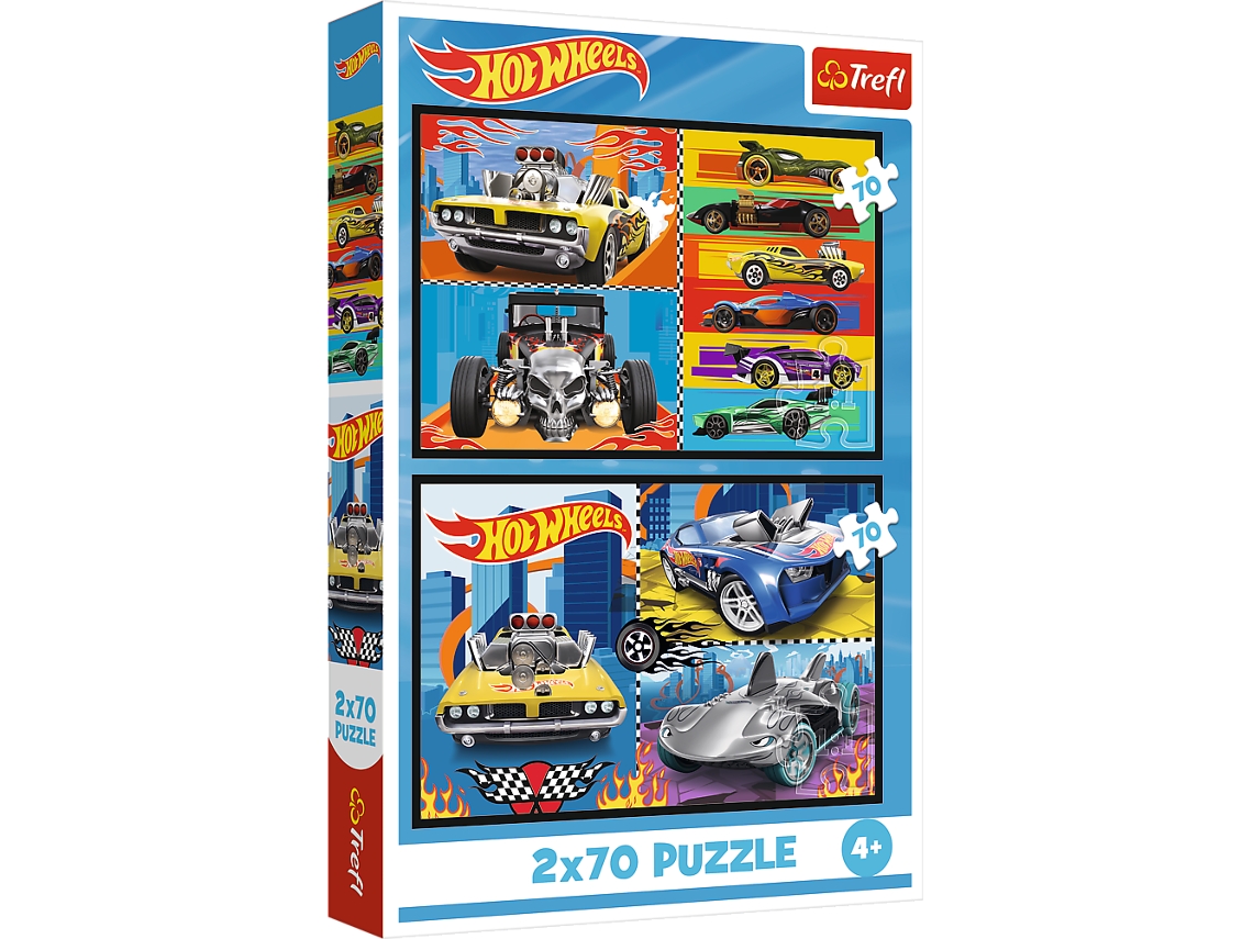 Puzzle 2x70 Carros Hot Wheels Trefl 34442 Trefl Puzzle