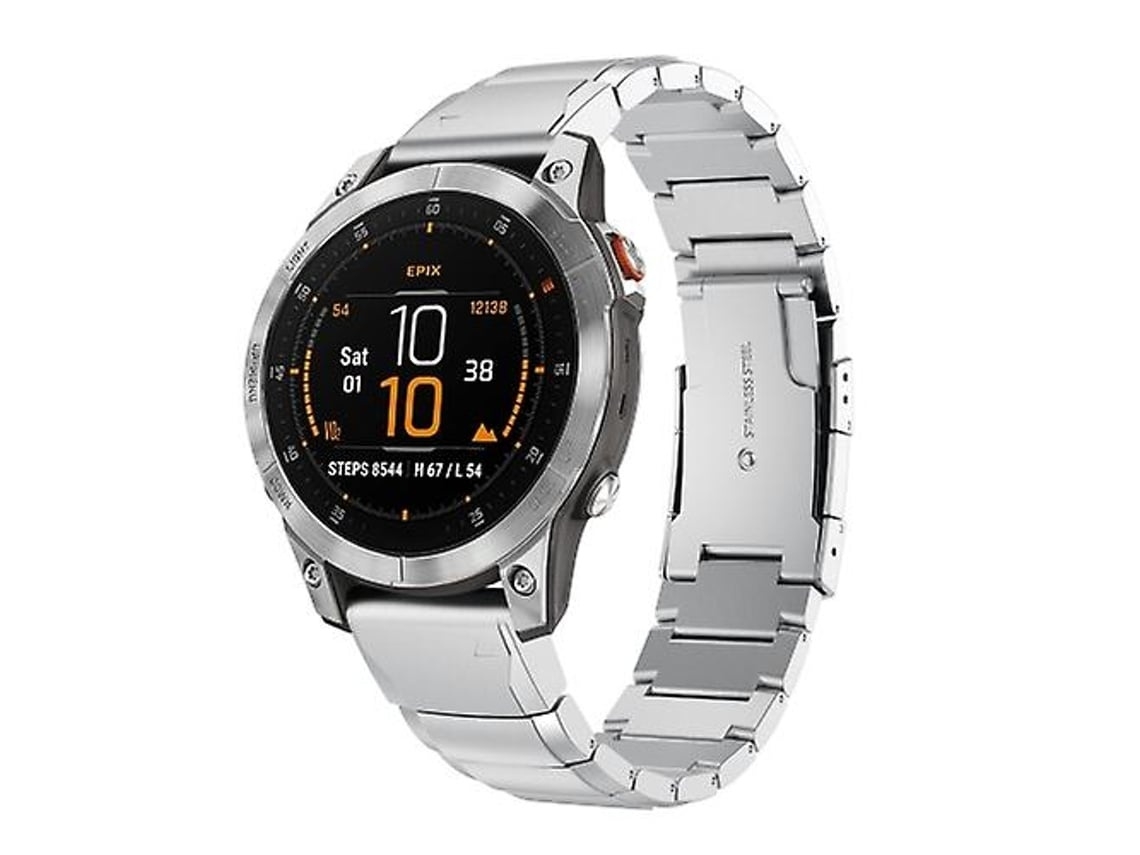 Pulseira De Relógio Lurelia Para Garmin Epix Gen 2 22 Mm Prata