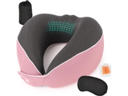 Bolsa de viagem transversal em formato de U Slowmoose, em espuma viscoelástica sólida, ideal para avião ou carro (rosa)