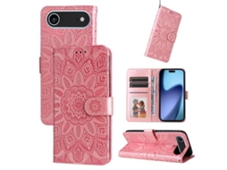 Capa De Couro Para Iphone Air - Estampa De Girassol Em Relevo