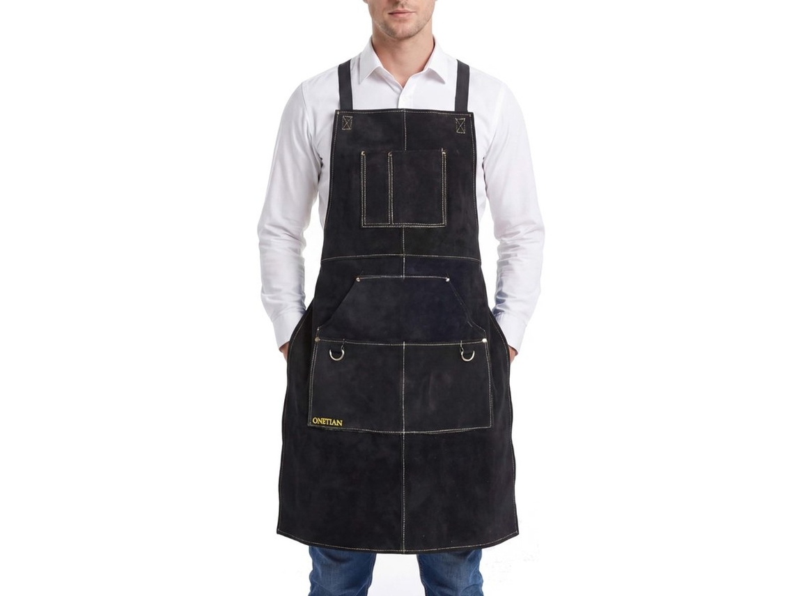 Schort De Resistência Ao Fogo - Resistente Às Chamas - Rígido - Revestível - Vários Bolsos - Proteção Total 24 Polegadas De Largura, 36/42 Polegadas D