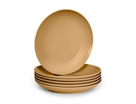 Conjunto de 6 Pratos PLASTIC FORTE (22 x 22 x 3 cm - Plástico - Multicor)