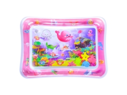 Tapete Sensorial De Água Rosa Tema Baleia, 6 Brinquedos Flutuantes, Pvc Anti-vazamento Para Bebês Tummy Time