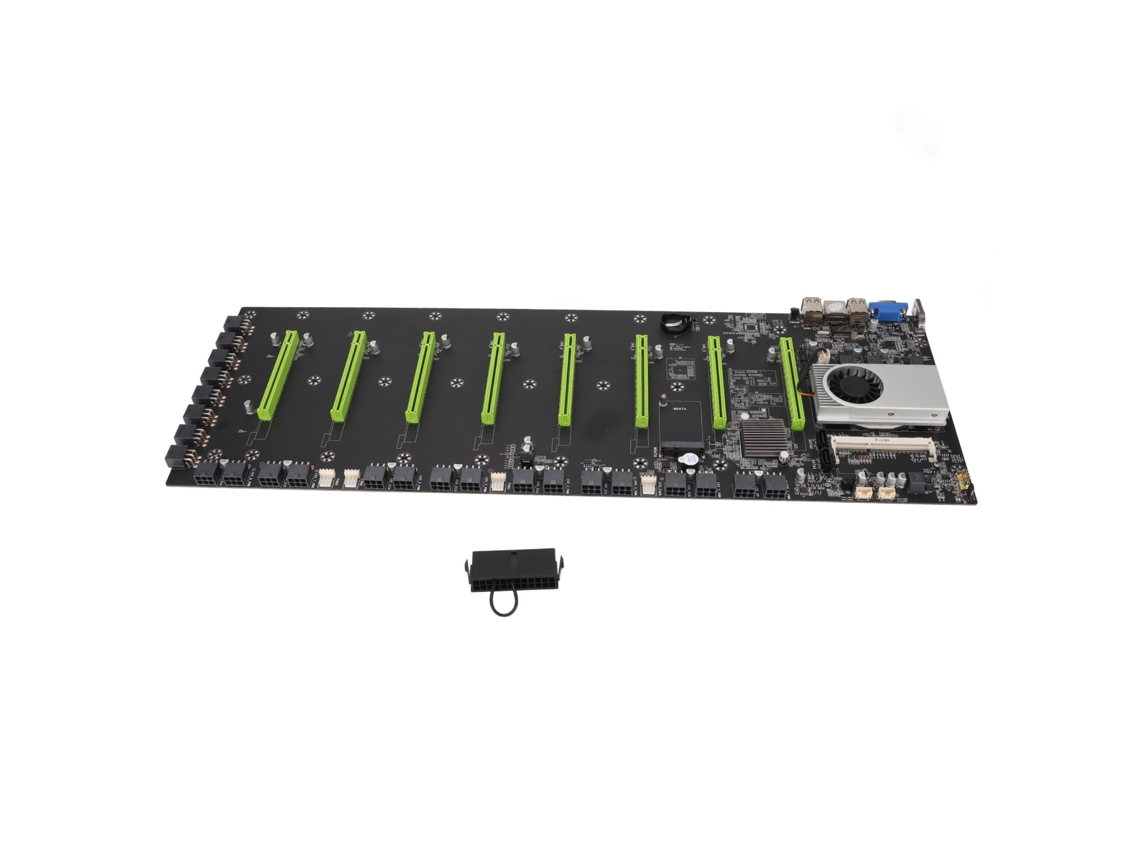 Placa-mãe De Mineração Com Cooler De Cpu Integrado 8xpcie16x Ddr3 Msata Sata2.0 Sata3.0