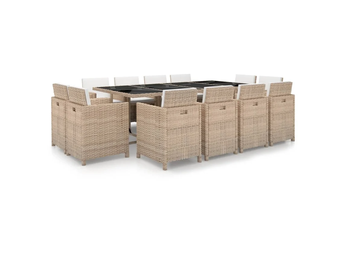 Outdoor Dining Set, Outdoor Dining Sets Vidaxl Bege Rattan / Vime (n/a)