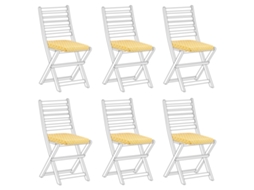 Conjunto De 6 Almofadas Para Cadeiras De Jardim Tolve 39 X 31 Cm Amarelo