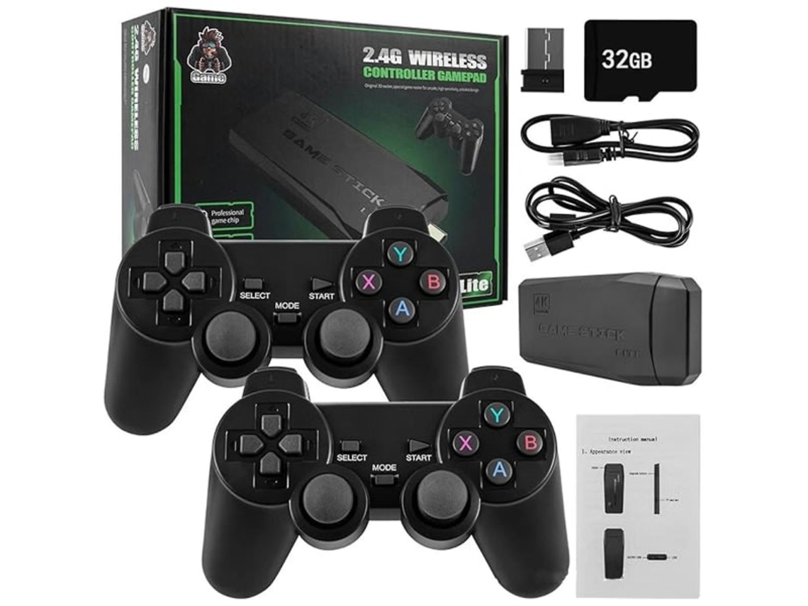 2024 Novo Retro 20000 4k Hdmi Tv Video Game Stick Console De Jogo Retro Com 2 Controladores Sem Fio 4k Game Stick Brilvibera