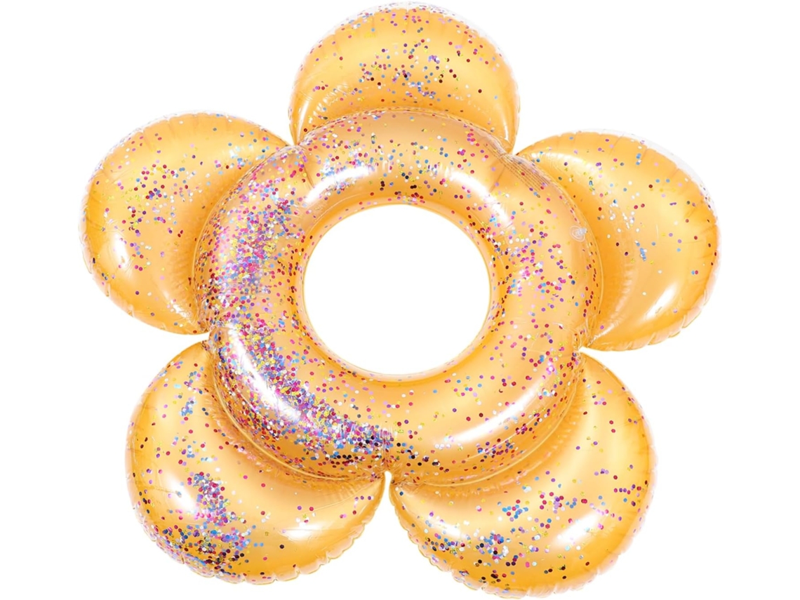 Boia Inflável Para Piscina - Flor Com Glitter
