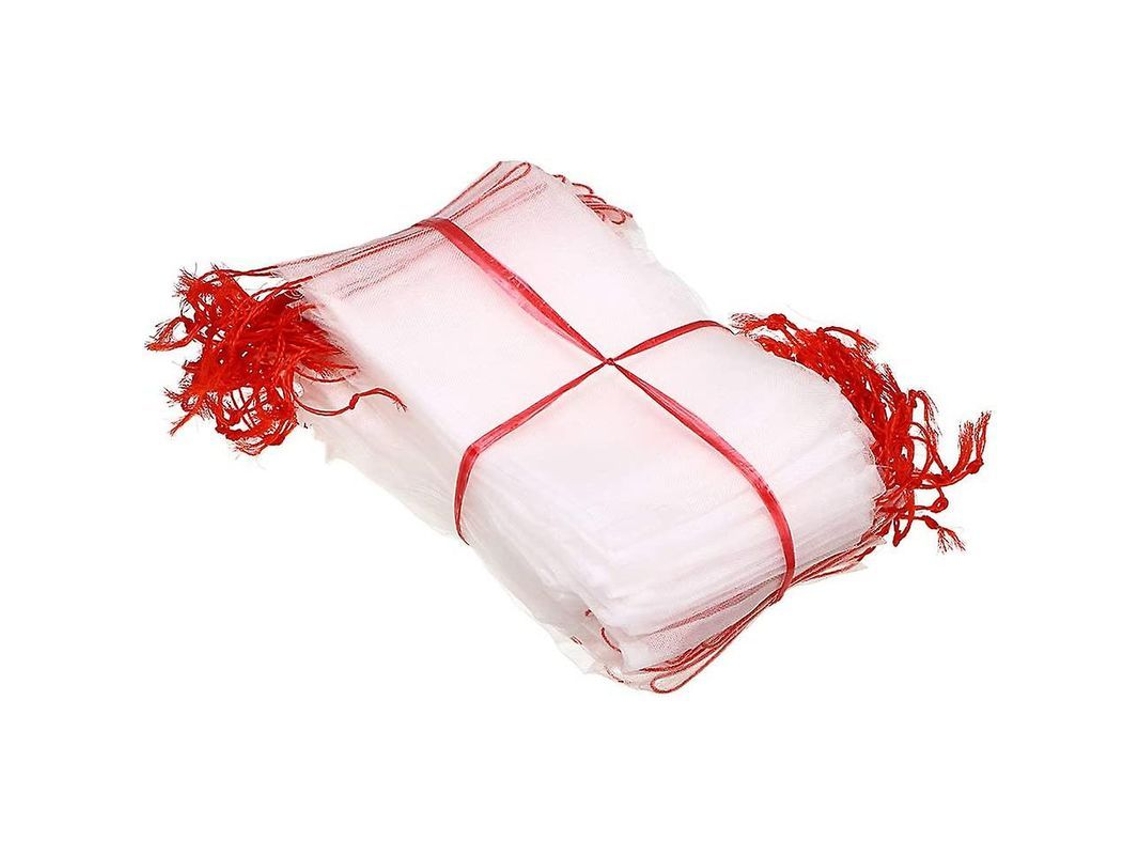 Sacos de Proteção para Frutas Hdpe 20x30cm com Cordão, 100un, Anti pássaros e Insetos, Jardim/orquidea