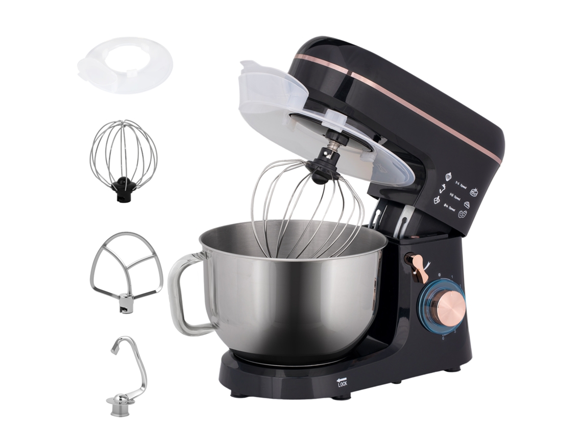 Batedeira de Pé S/MARCA (processador, Mixer, 6 Velocidades, Tigela 5,5l, Aço Inoxidável, Preto)