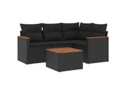 Garden Sofa Set, Garden Sofa Sets Vidaxl Preto Rattan / Vime (n/a)