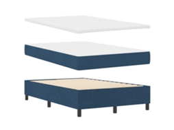 Conjunto 1 Cama Box Vidaxl Azul Tecido (120 X 200 Cm)