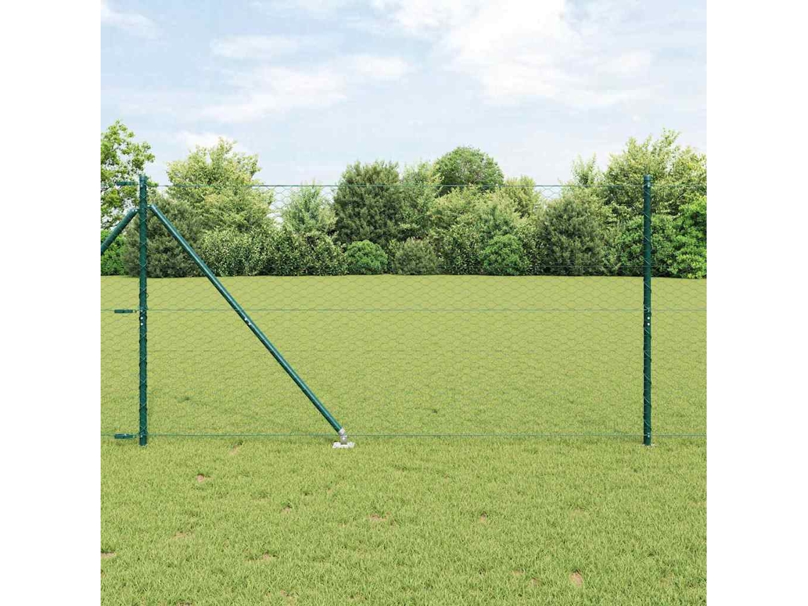 Vidaxl Cerca Hexagonal Com Poste 10 X 1,4 M Aço Revestido De Pvc Verde
