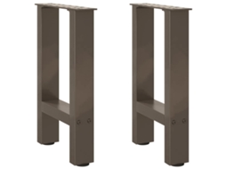 Vidaxl Pés Para Mesa De Centro Em Aço Natural, 2 Peças, 28x(42-43) Cm, Aço